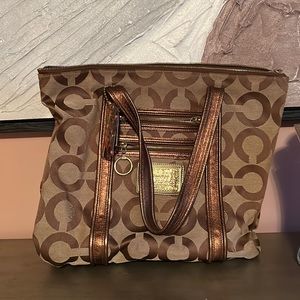 Coach bag copper and purple EUC